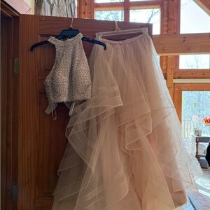 Elegant Beaded Top and Tulle Skirt Set